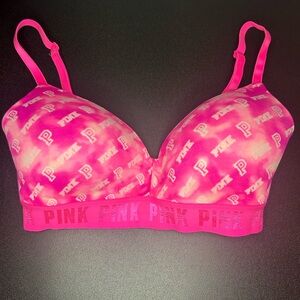 PINK Victoria's Secret Vibrant Pink Logo Bra